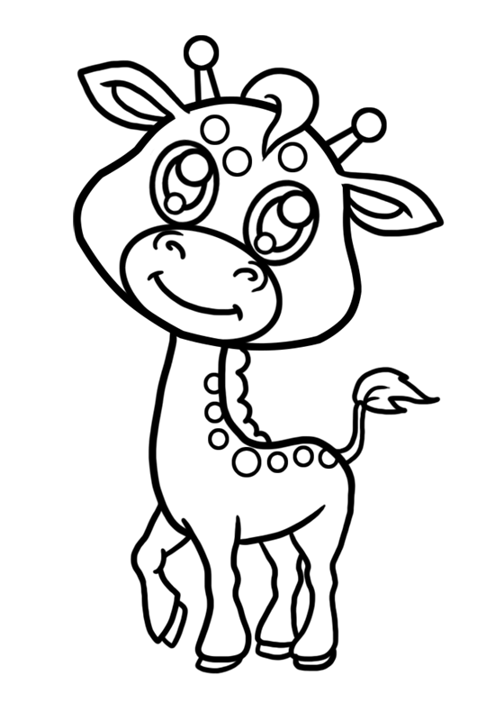 Learn easy to draw Baby Giraffe step 08