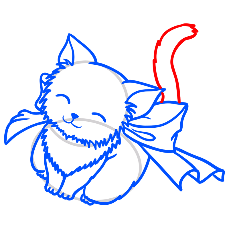 Learn easy to draw Cute Cat 2 step 09
