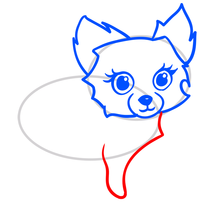 Learn easy to draw Cute Dog step 06