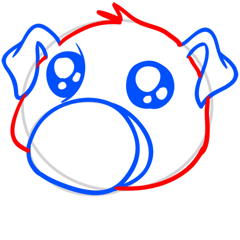 Learn easy to draw Cute Pig step 05