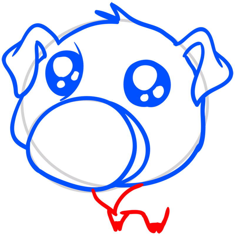 Learn easy to draw Cute Pig step 06