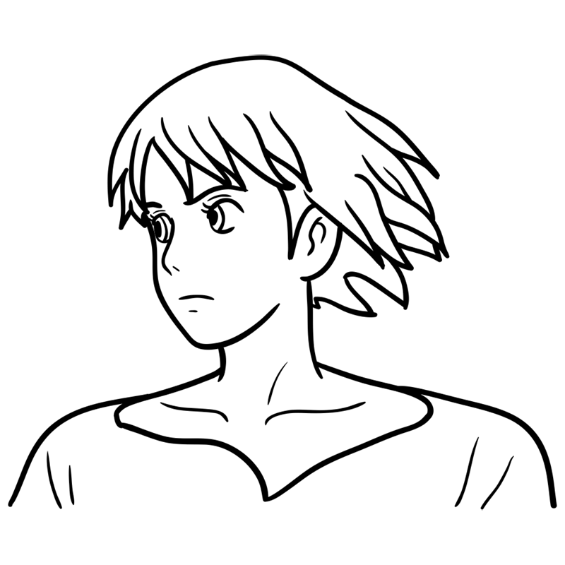Learn easy to draw Howl Ghibli Characters step 07