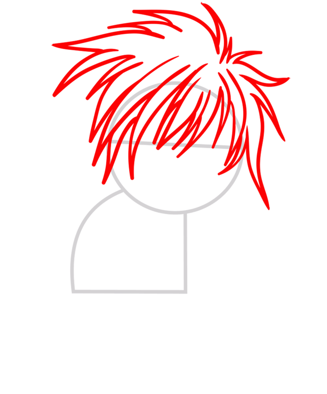 Learn easy to draw L Lawliet Chibi step 02