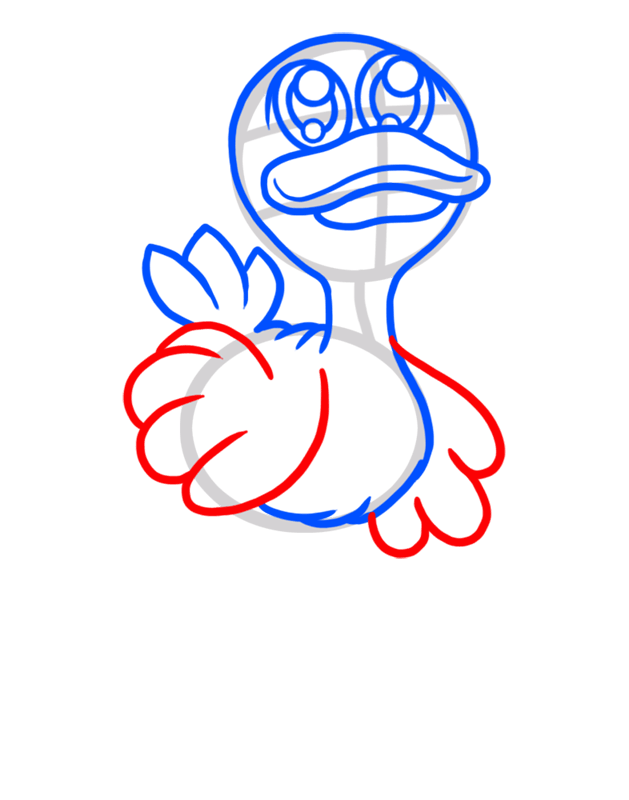 Learn easy to draw White Duck step 05