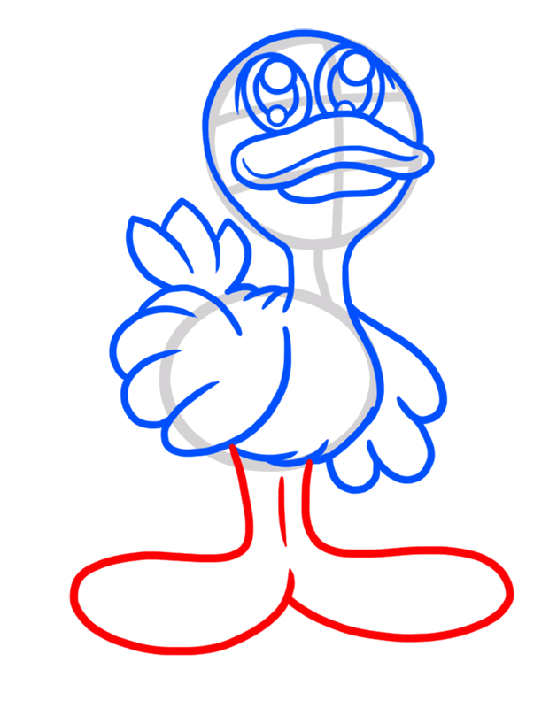 Learn easy to draw White Duck step 06