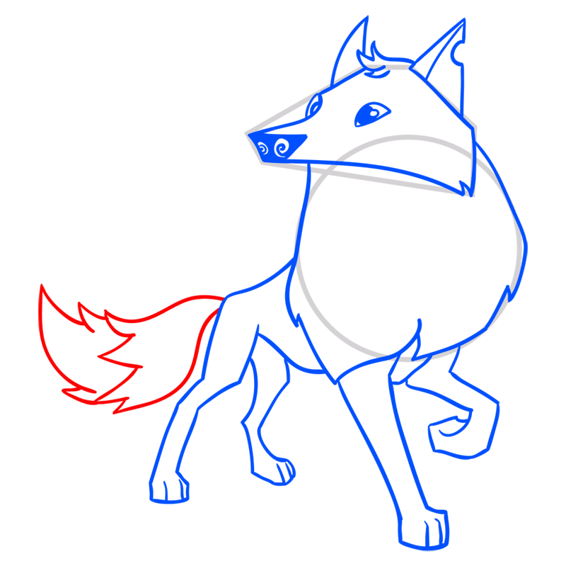 Learn easy to draw Arctic Wolf step 11