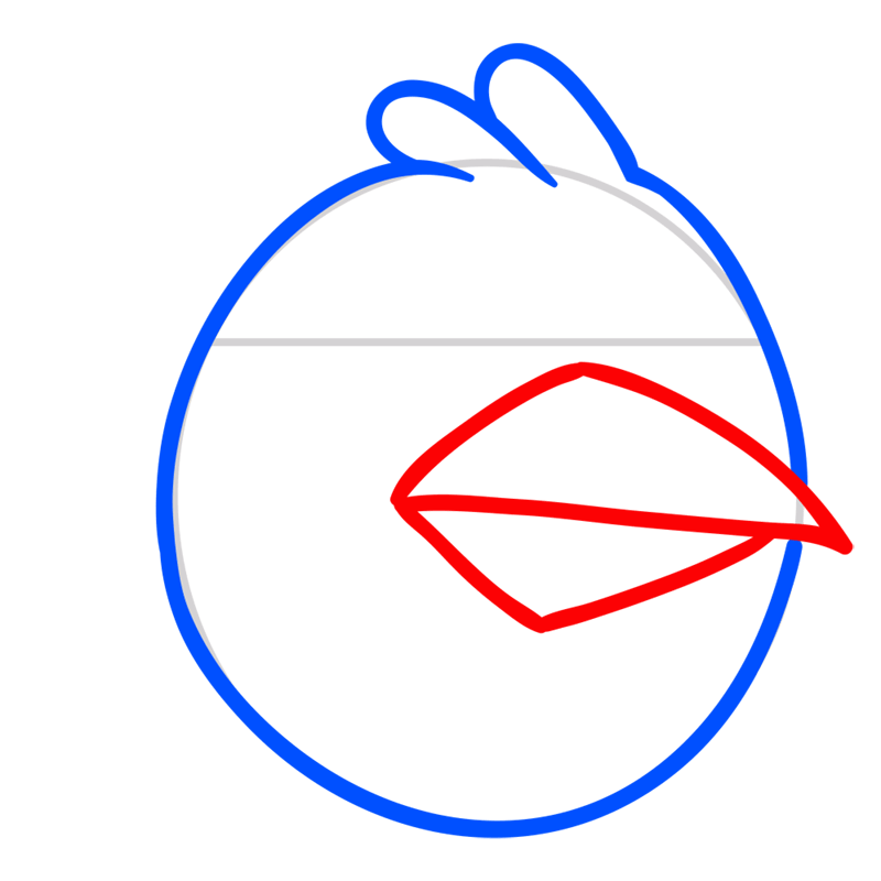 Learn easy to draw Blue Bird step 03