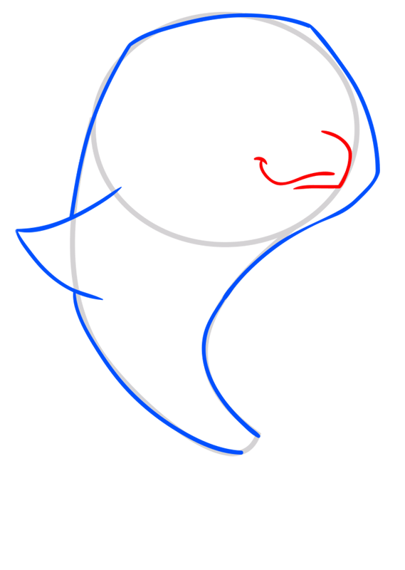 Learn easy to draw Dolphin step 04