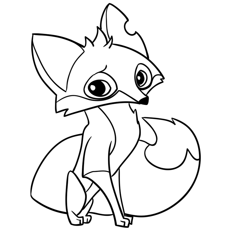 Learn easy to draw Fox step 14