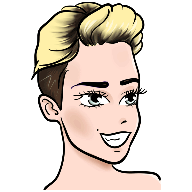 Learn easy to draw Miley Cyrus step 09