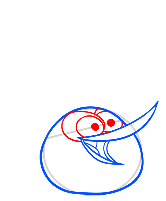 Learn easy to draw Orange Bird step 04