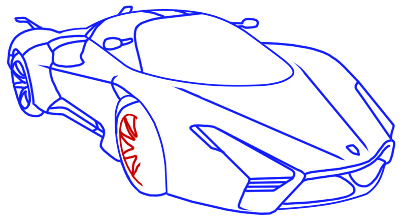 Learn easy to draw SSC Ultimate Aero XT step 12