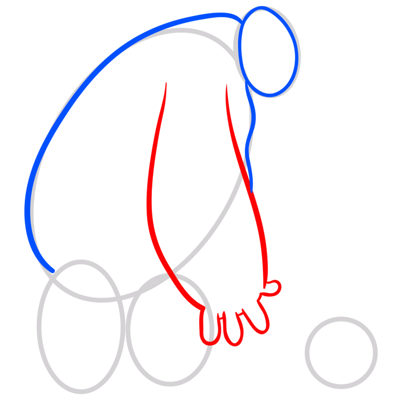 Learn easy to draw baymax and ball step 04