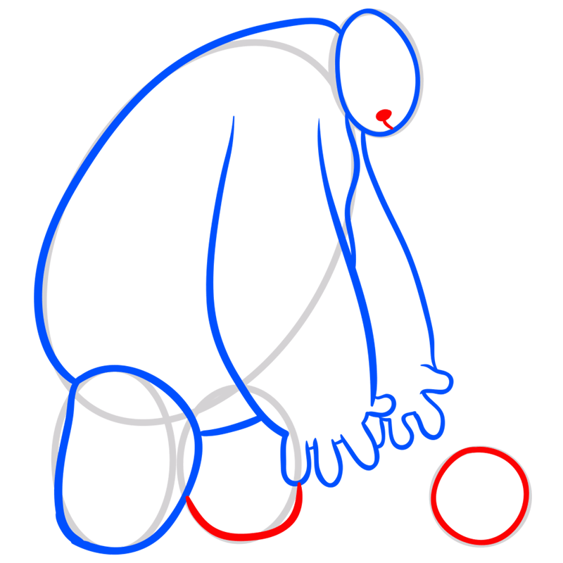 Learn easy to draw baymax and ball step 06