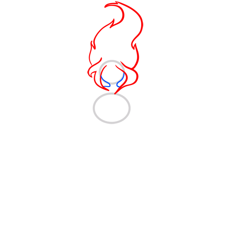 Learn easy to draw flame princess step 03