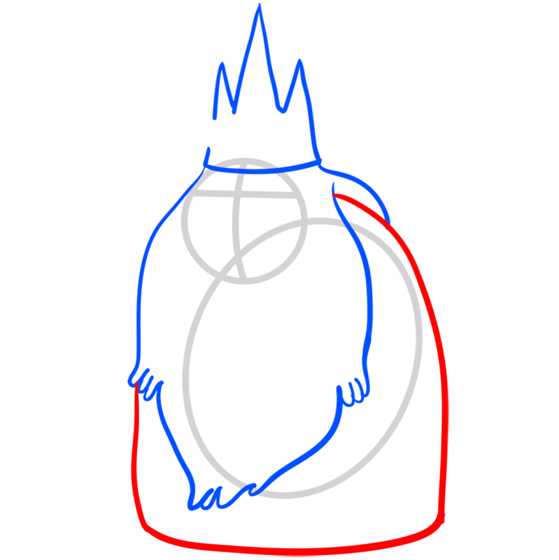 Learn easy to draw ice king step 04
