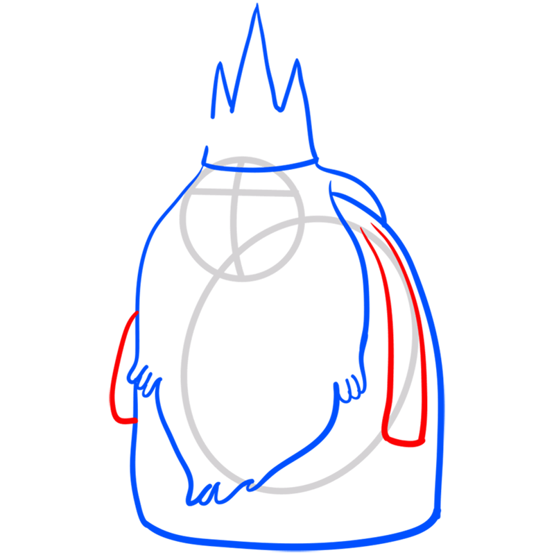 Learn easy to draw ice king step 05