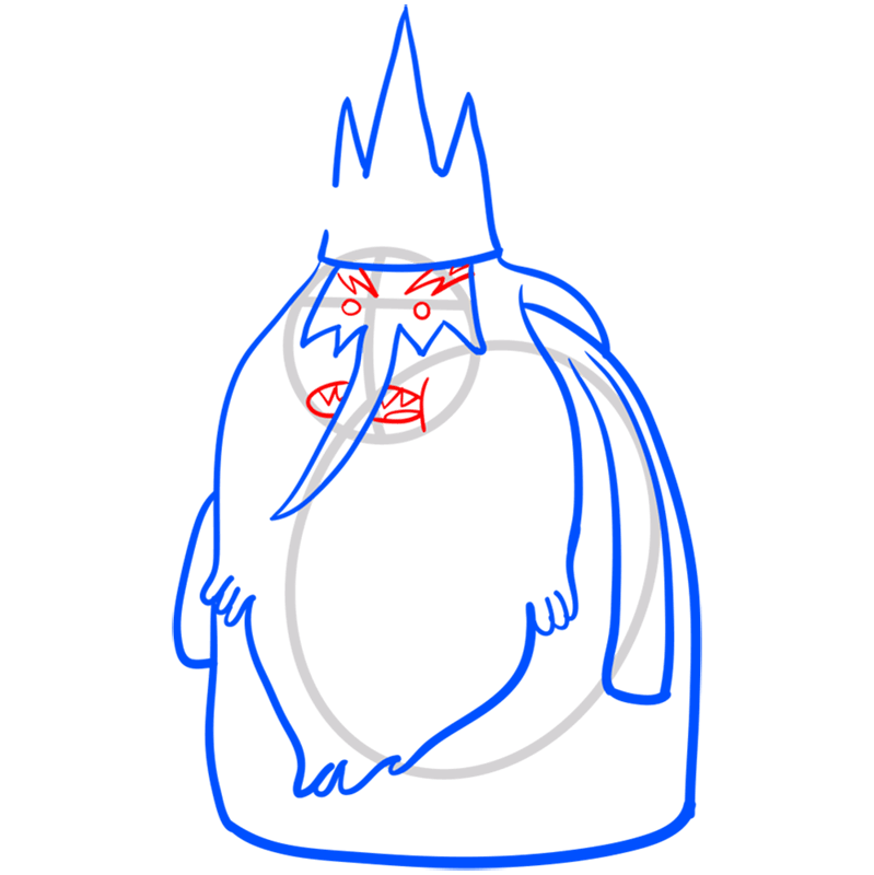 Learn easy to draw ice king step 07