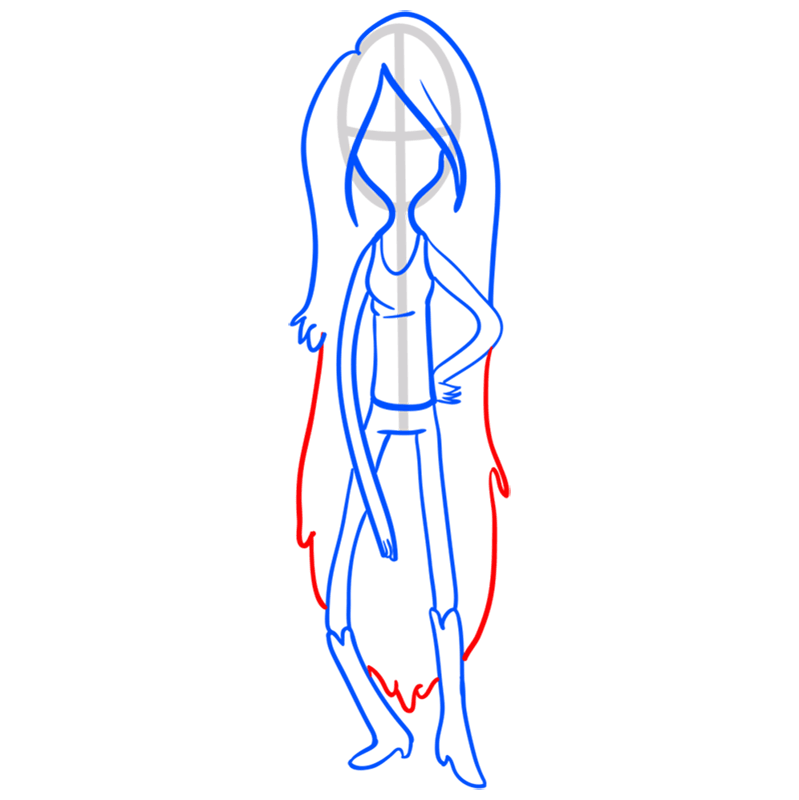 Learn easy to draw marceline step 09