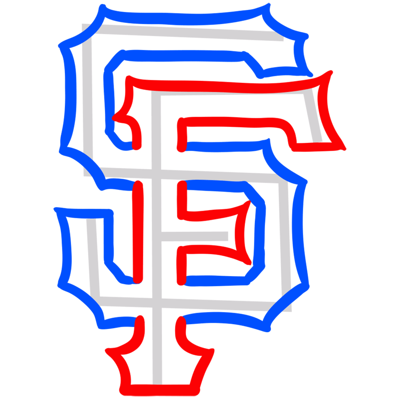 Learn easy to draw san francisco giants step 04