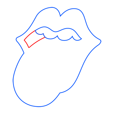 Learn easy to draw the rolling stones step 04