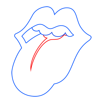 Learn easy to draw the rolling stones step 05