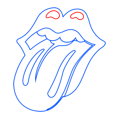 Learn easy to draw the rolling stones step 08
