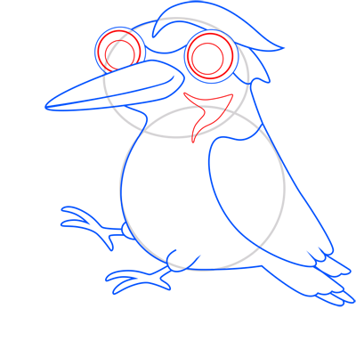 Learn easy to draw woodpecker step 11