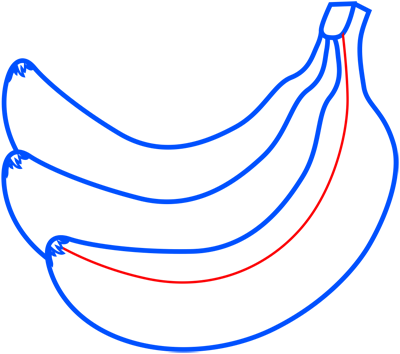Learn easy to draw how to draw a banana 6
