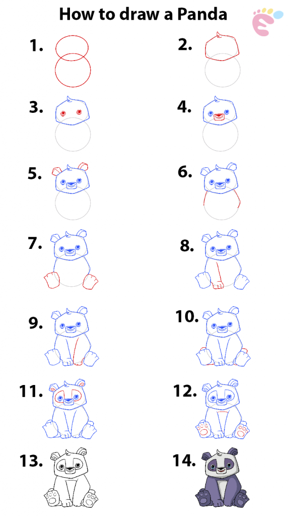 Learn easy to draw how to draw panda 576x1024