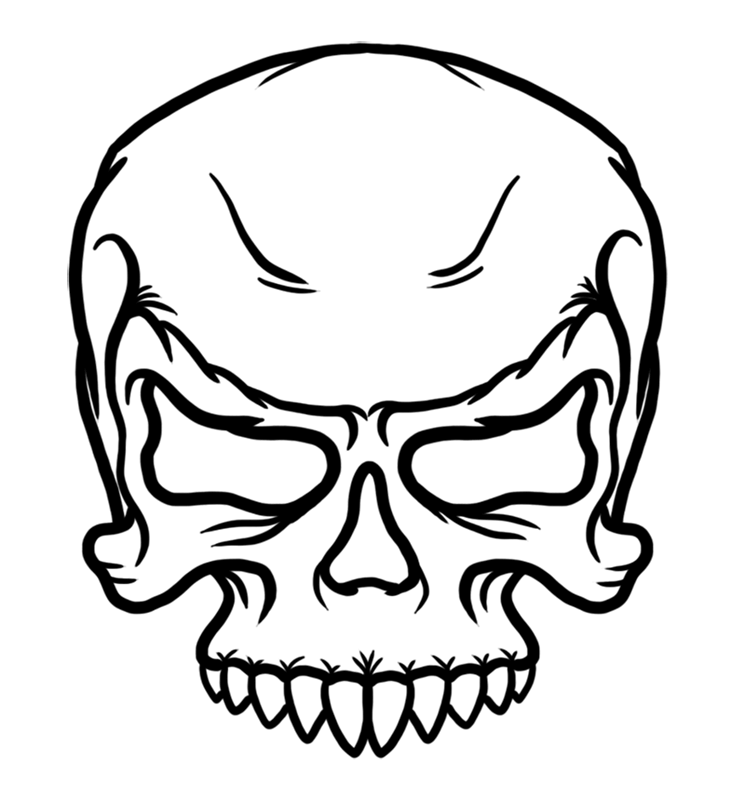 Learn easy to draw angry skull drawing 7