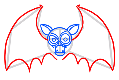 Learn easy to draw easy vampire bat drawing 4