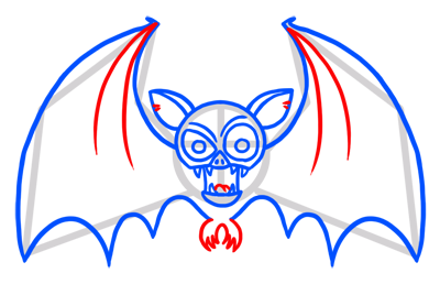 Learn easy to draw easy vampire bat drawing 5