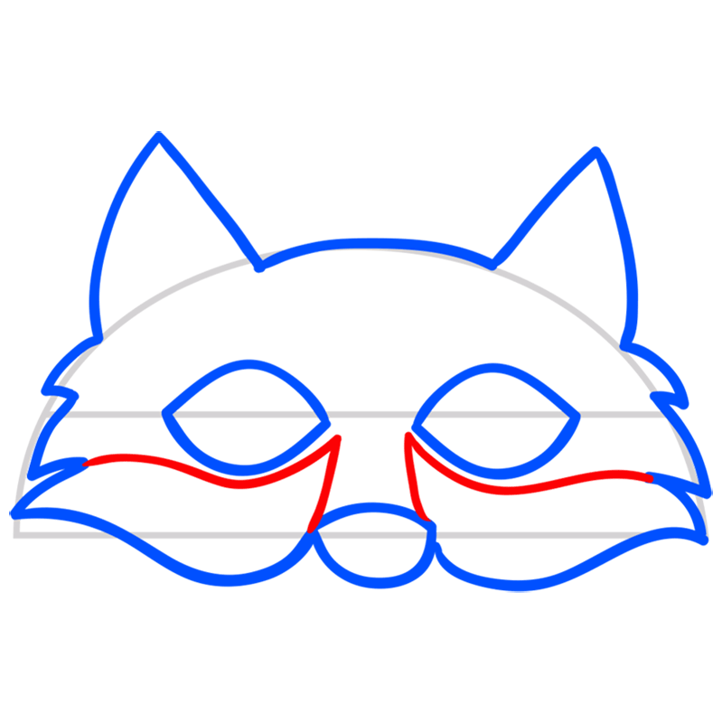 Learn easy to draw fox mask drawing 6