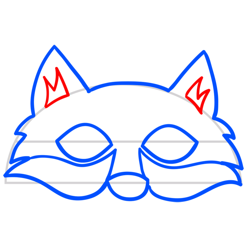 Learn easy to draw fox mask drawing 7