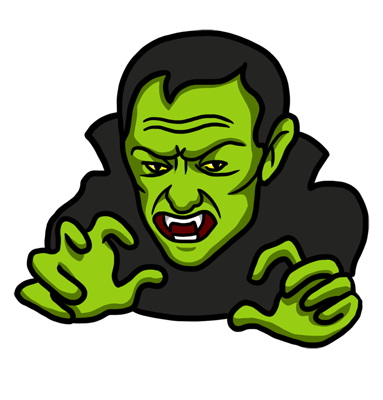 Learn easy to draw green vampire drawing 8