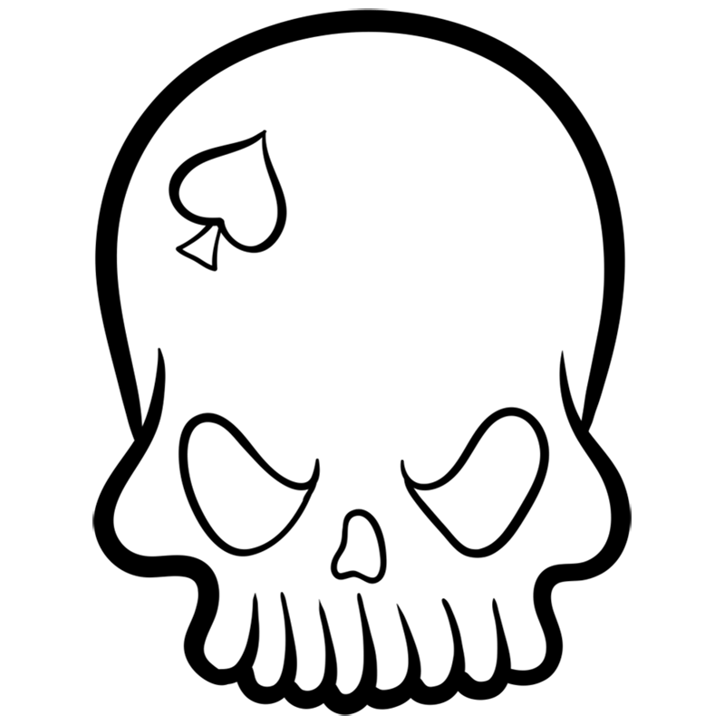 Learn easy to draw how to draw a skull card spades 6