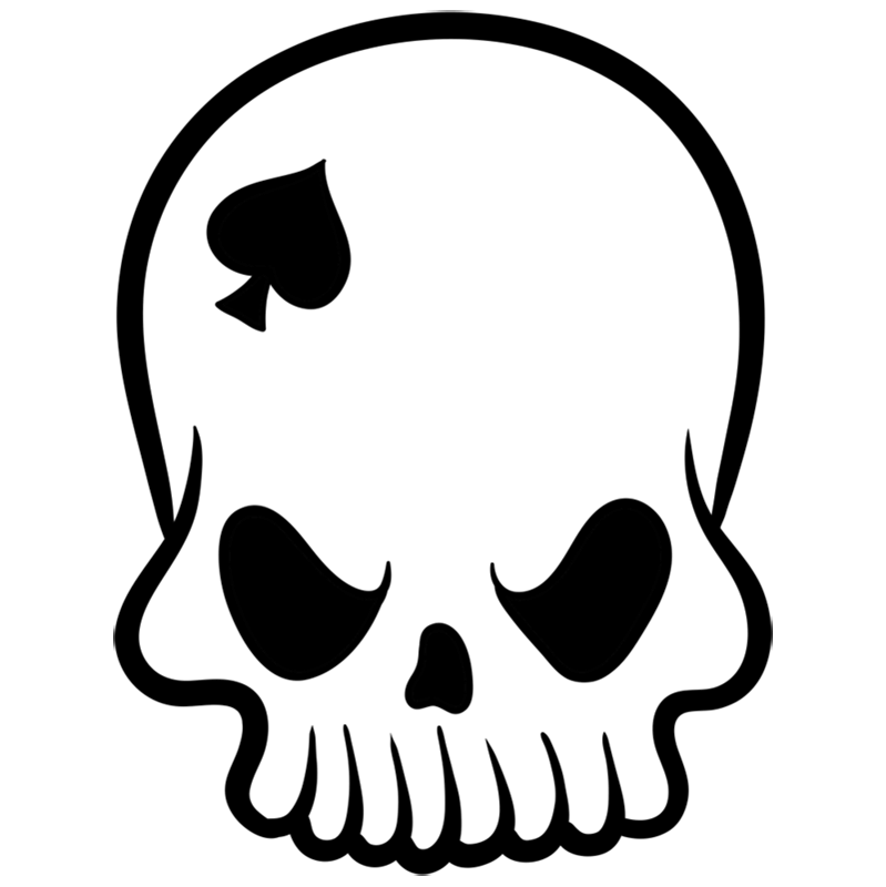 Learn easy to draw how to draw a skull card spades 7