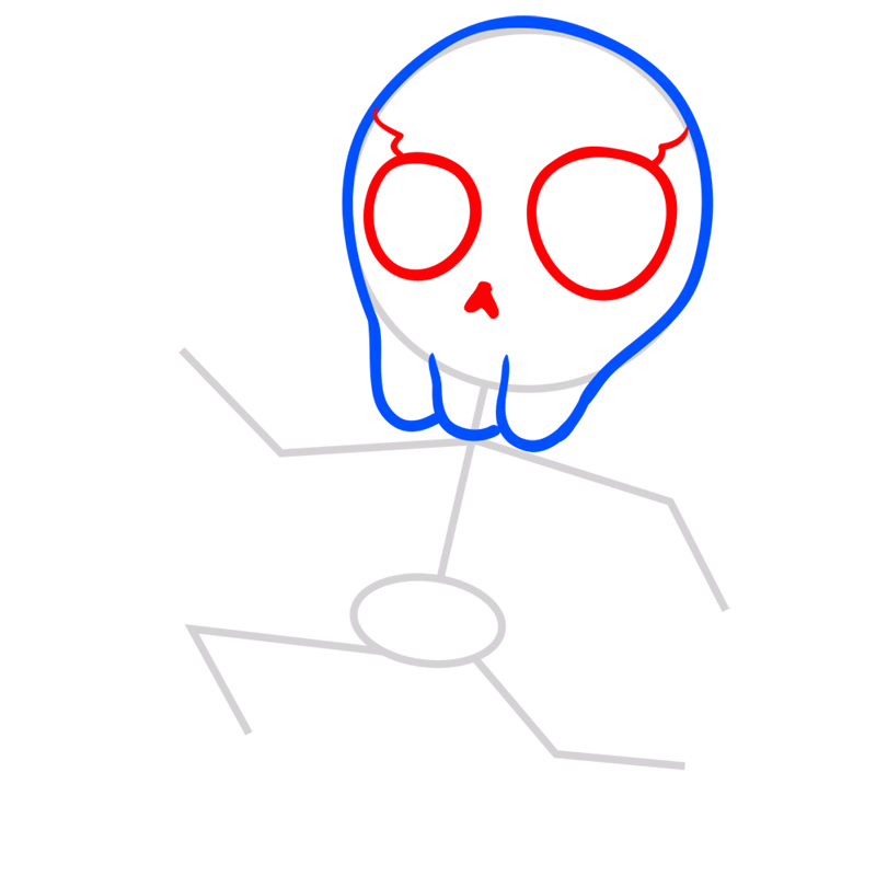 Learn easy to draw skeleton drawing 3