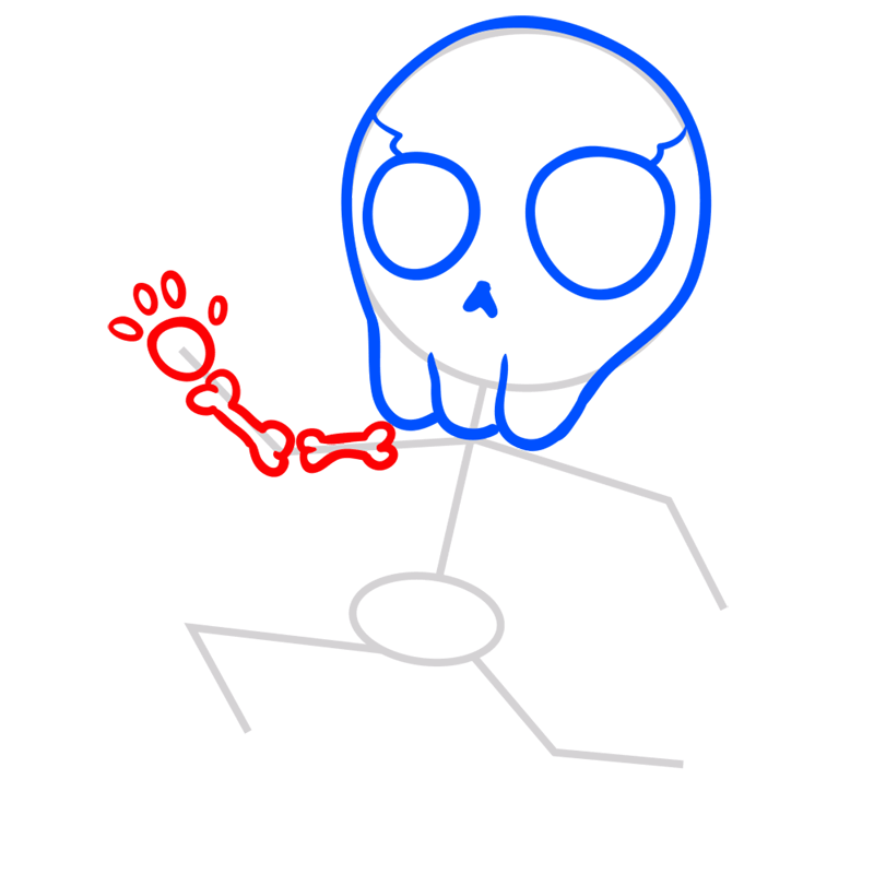 Learn easy to draw skeleton drawing 4