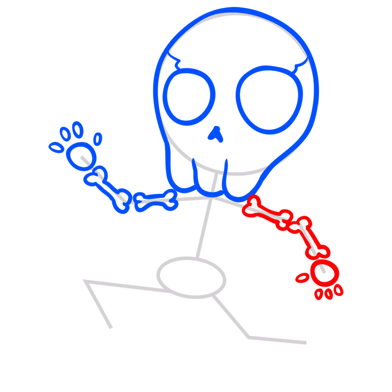 Learn easy to draw skeleton drawing 5