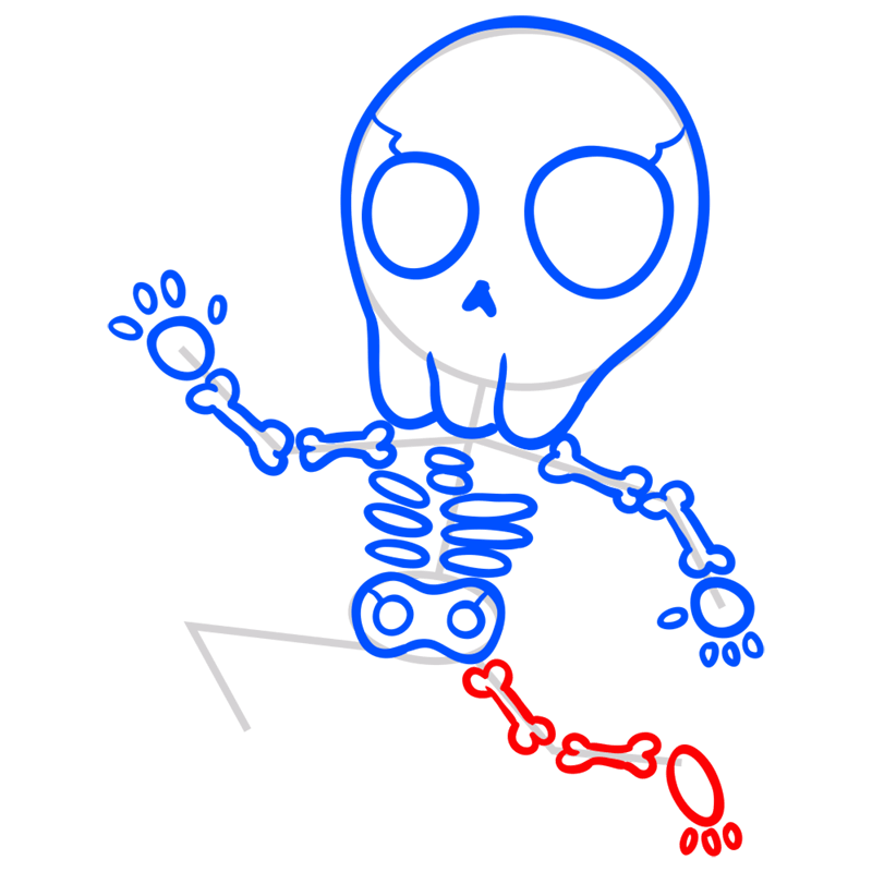 Learn easy to draw skeleton drawing 8