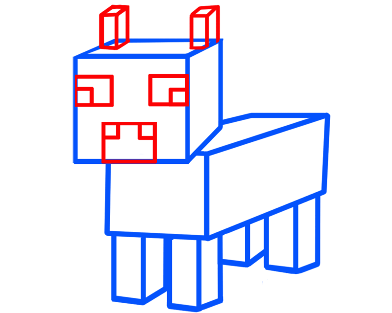 Learn easy to draw minecraft cow drawing 4