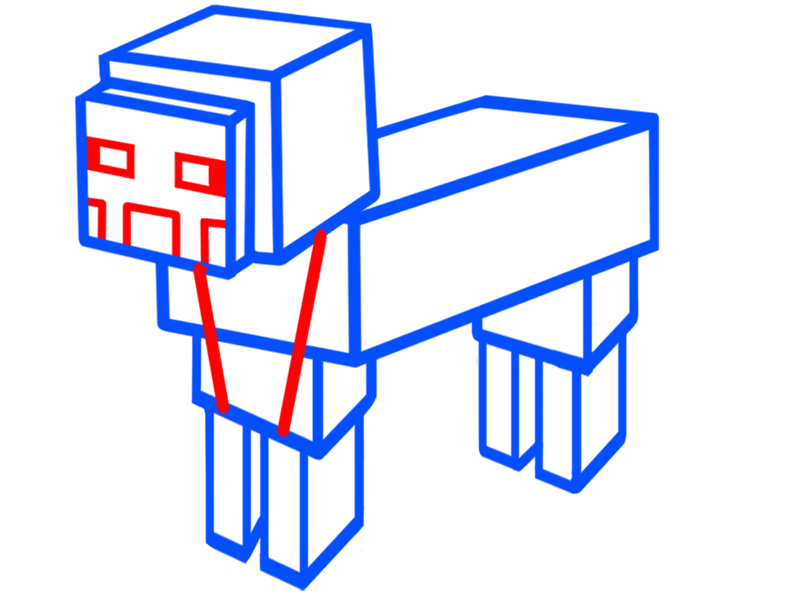 Learn easy to draw minecraft sheep drawing easy step by step 5