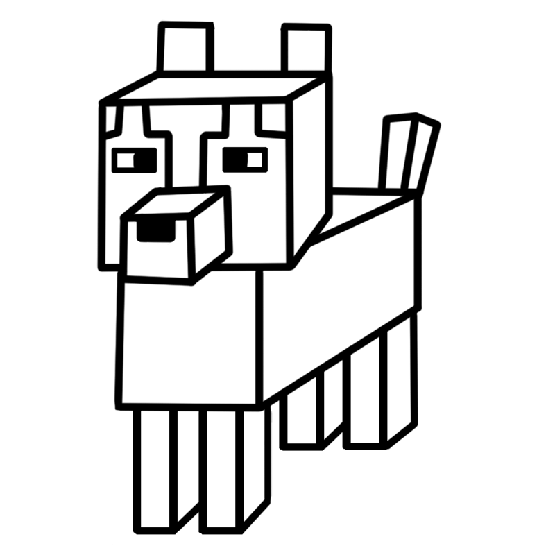 Learn easy to draw minecraft wolf drawing easy step by step 7