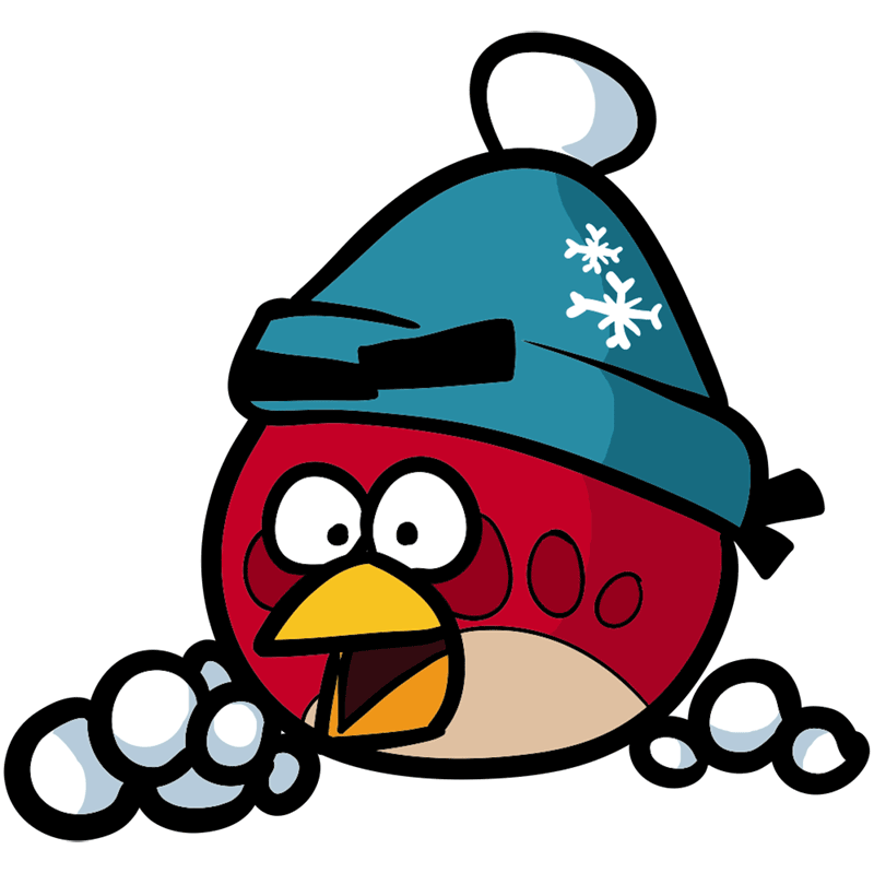 Learn easy to draw easy step by step angry bird on christmas drawing 8