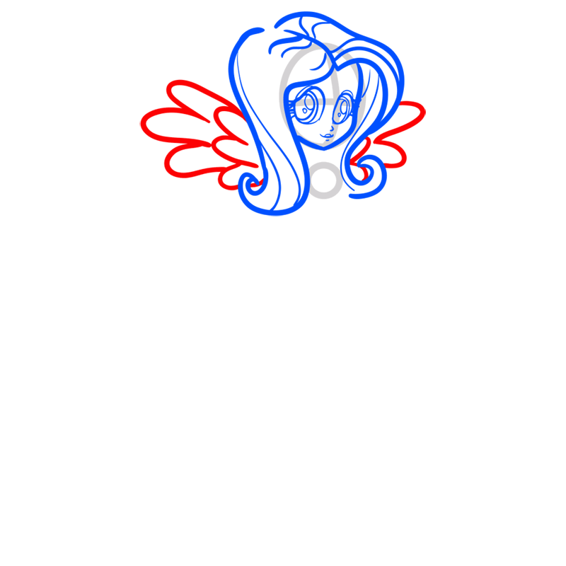 Learn easy to draw easy step by step fluttershy on christmas drawing 4