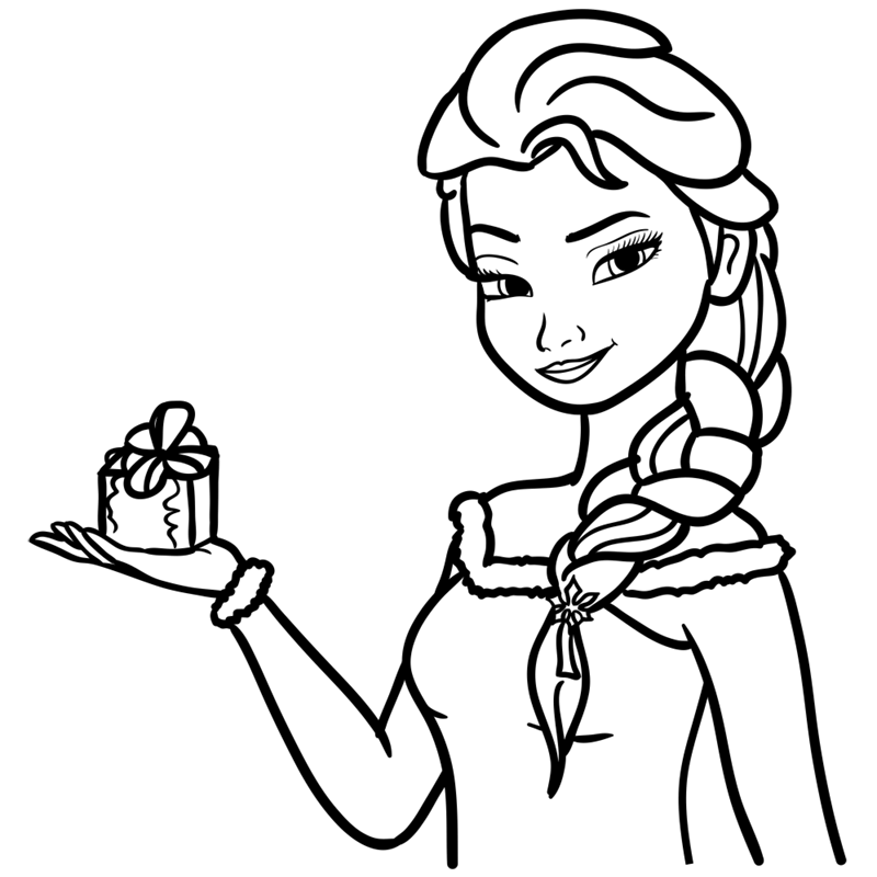 Learn easy to draw easy step by step frozen elsa on christmas drawing 10