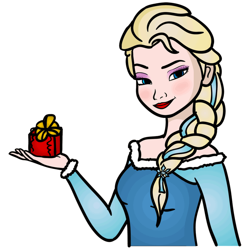 How to draw Frozen Elsa on Christmas