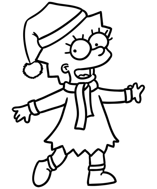 Learn easy to draw easy step by step lisa simpson on christmas drawing 8